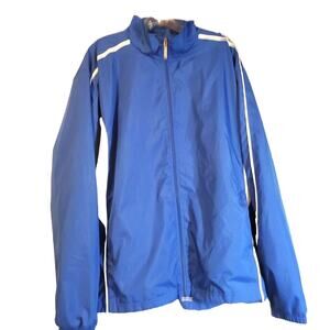 Augusta Sportswear Blue Track Jacket Windbreaker Size XL Zip Front Drawstring